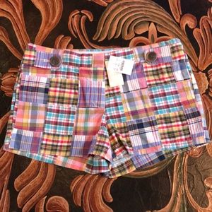 J Crew Women’s Plaid Chino Shorts Size 6 NEW